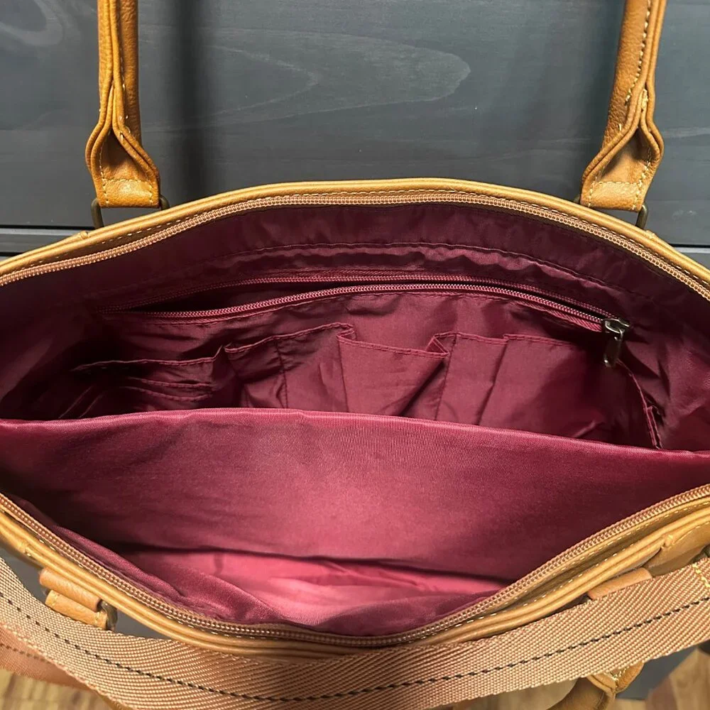 Tan Laptop Bag with Shoulder Strap